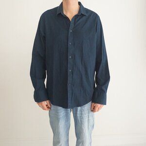 Ben Sherman Heritage Navy 98% Cotton Button Down Regular Fit Dress Shirt XL